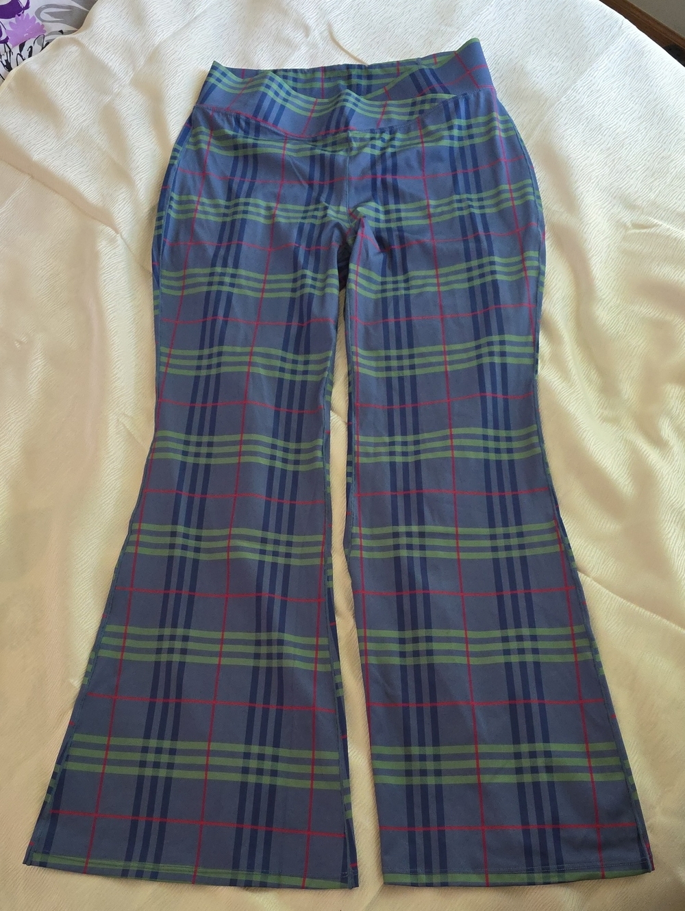 HALARA Plaid Pants, Bootcut, Office Or Athletic. Blue, Green, Red. Ladies XL
